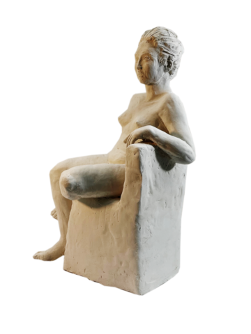 Feminino, white clay, 13 x 9 x 9 in.