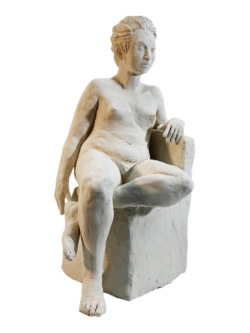 Feminino, white clay, 13 x 9 x 9 in.