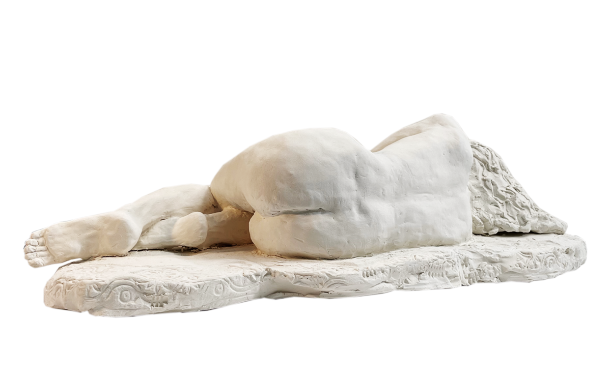 Slumber, white clay, 7 x 20 x 11 in.