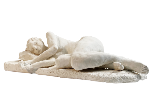 Slumber, white clay, 7 x 20 x 11 in.