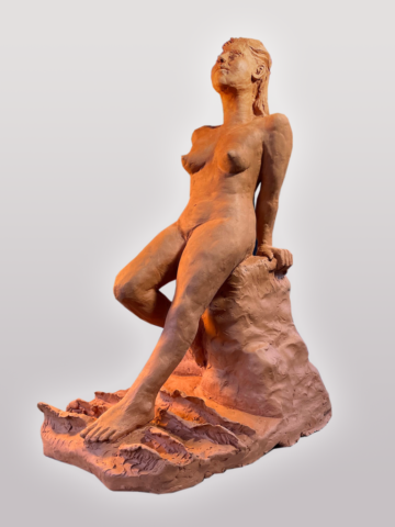 Pura Vida, terracotta, 15 x 8 x 10 in.